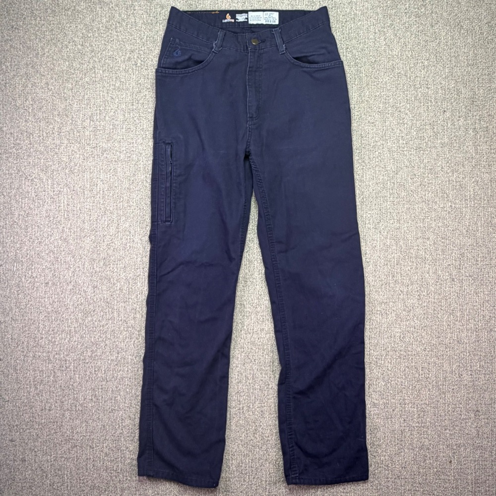 LAPCO FR Canvas Work Jeans Mens 28x32 Navy Flame Resistant Utility Pockets CAT 2